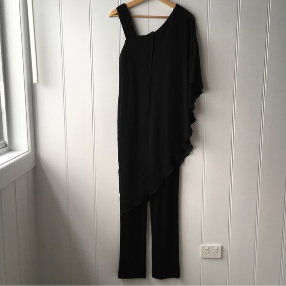 NEW AUSTRALIAN MADE MISS ME BLACK STRETCH JUMPSUIT WORK/EVENING Size 8 - Picture 5 of 7
